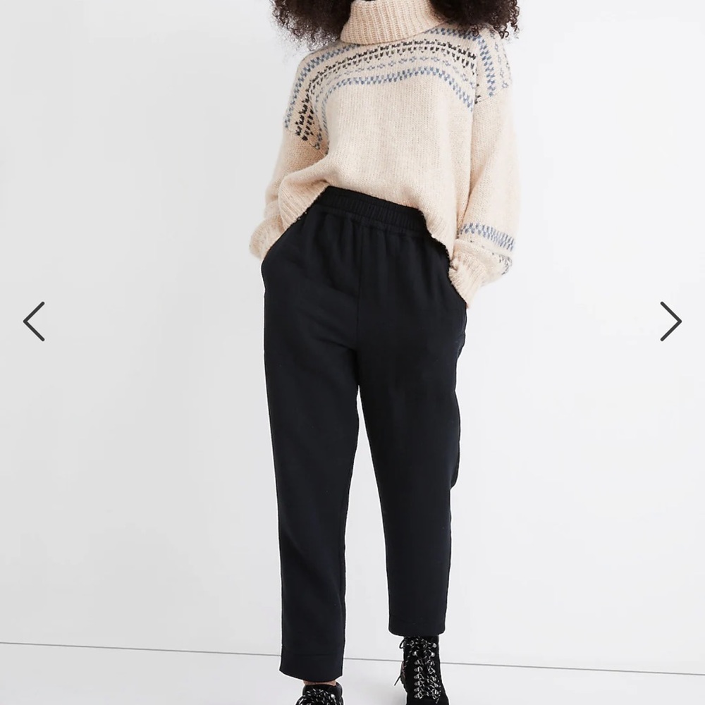 Petite/cropped Waffleback Pull-On High-Rise Tapered Pants
